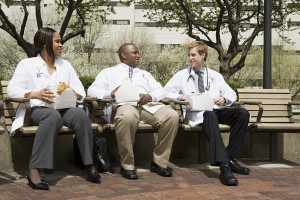 Doctors having lunch