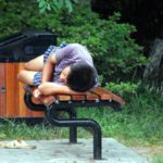 nap on park bench